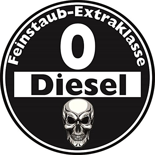 Aufkleber Feinstaub Umwelt Plakette Diesel Schwarz für die Innenscheibe 2 Stück JDM Tuning Fun Lustig Auto LKW Sticker Autoaufkleber Fahrverbot Umweltzone von sticker-dealer