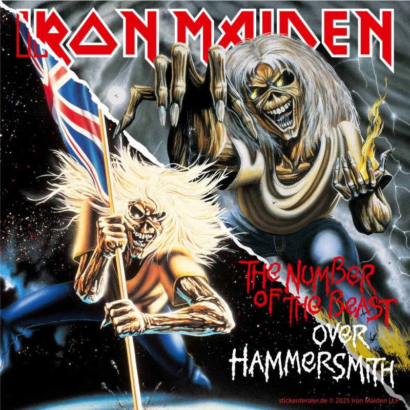 Iron Maiden Aufkleber The Number of The Beast - Over Hammersmith ca. 10x10 cm von sticker-dealer