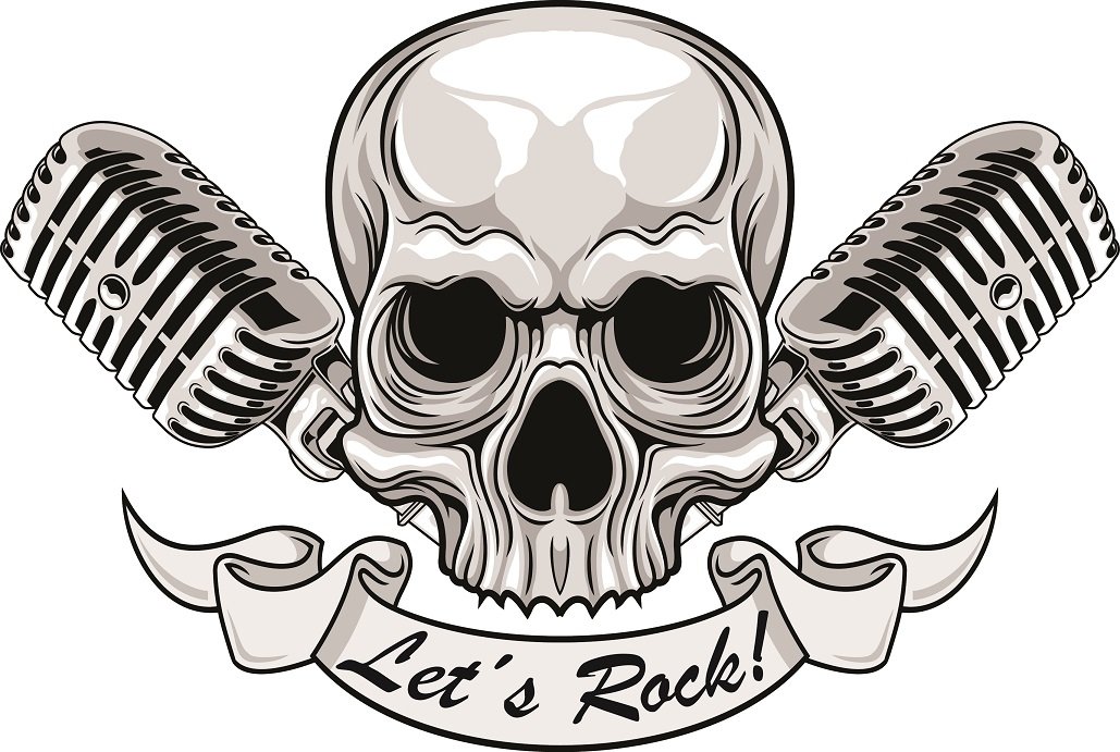 Let's Rock Skull Aufkleber Sticker Schädel Totenkopf Musik Bands Rock 'n' Roll Mikrofon Rockabilly Oldschool ca. 12x8 cm Let's Rock Skull Aufkleber Sticker Schädel Totenkopf Musik Bands Rock 'n' Roll Mikrofon Rockabilly Oldschool ca. 12x8 cm von sticker-dealer