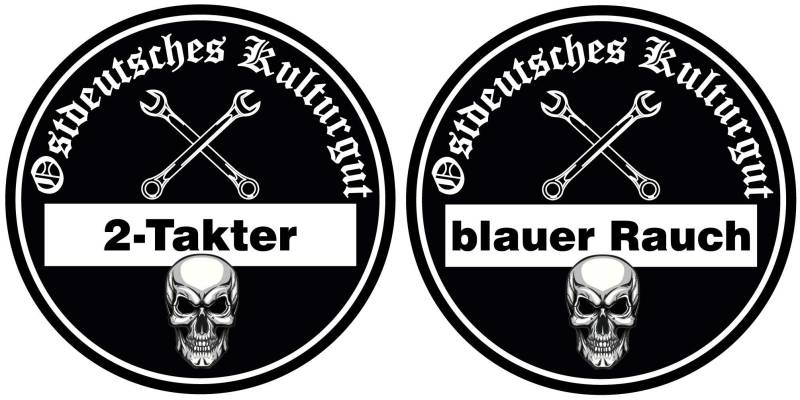 Moped Aufkleber Ostdeutsches Kulturgut 2-Takter Blauer Rauch Sticker Feinstaub JDM Tuning Lustig Fun Osten DDR 2 Stück! von sticker-dealer