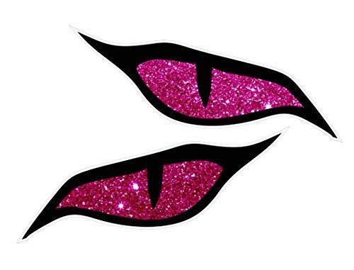 Paar Evil Eye Eyes Design mit Rosa Glitter Glitzer Effect Motorrad Biker Helm Vinyl Auto Aufkleber Sticker 70x30mm Each von sticker licker