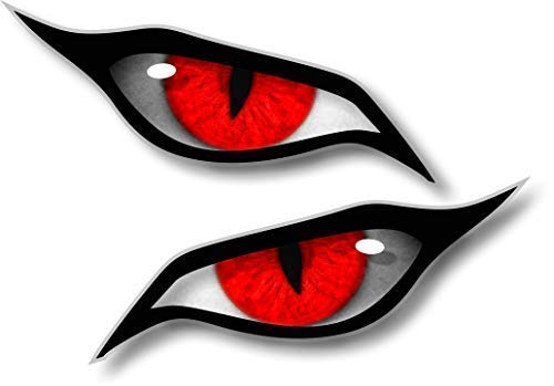 Paar Evil Eyes mit Roten Iris Vinyl Drohne Motorrad Helm Auto Aufkleber Sticker 70x30mm Each von sticker licker