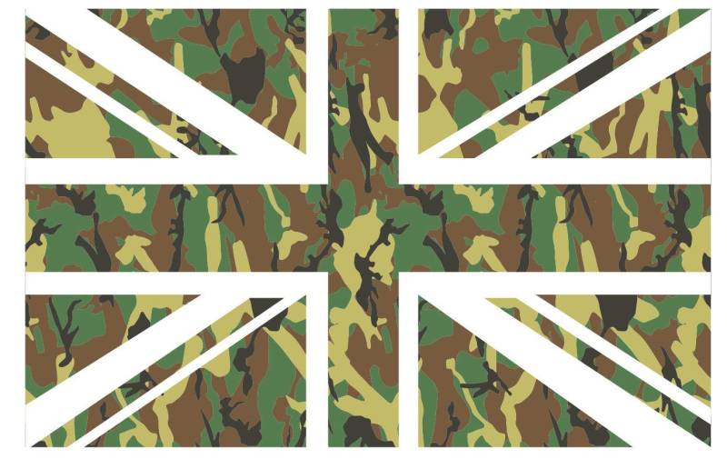 UK England Union Jack Flagge Design mit Grün Armee Tarnmuster Tarnfarbe Vinyl Autoaufkleber Sticker 110x70mm von sticker licker