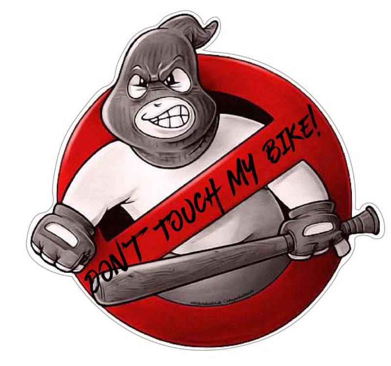 Don't Touch My Bike! Aufkleber Sticker JDM Tuning Oldschool Hardcore Baseballschläger Simson Moped Motorrad Racing Sport von stickerdealer_chupacabra