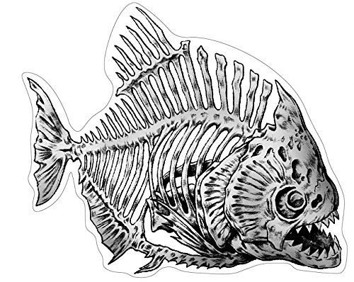 Piranha Skelett Aufkleber Sticker Fische Tiere Coole Motive Angler ca. 11x9 cm Piranha Skelett Aufkleber Sticker Fische Tiere Coole Motive Angler ca. 11x9 cm von stickerdealer_chupacabra