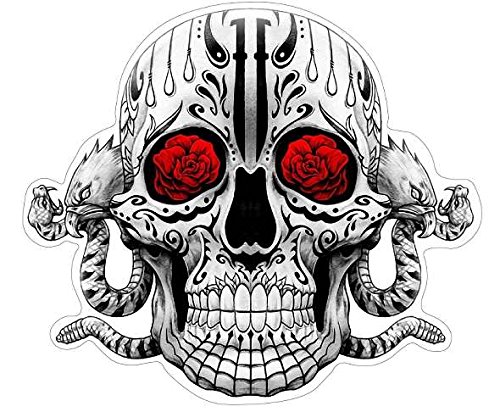 Sugar Skull Aufkleber Black 'n' Grey/red Sticker Schädel Adler Schlange Rosen Sugar Skull Aufkleber Black 'n' Grey/red Sticker Schädel Adler Schlange Rosen von stickerdealer_chupacabra