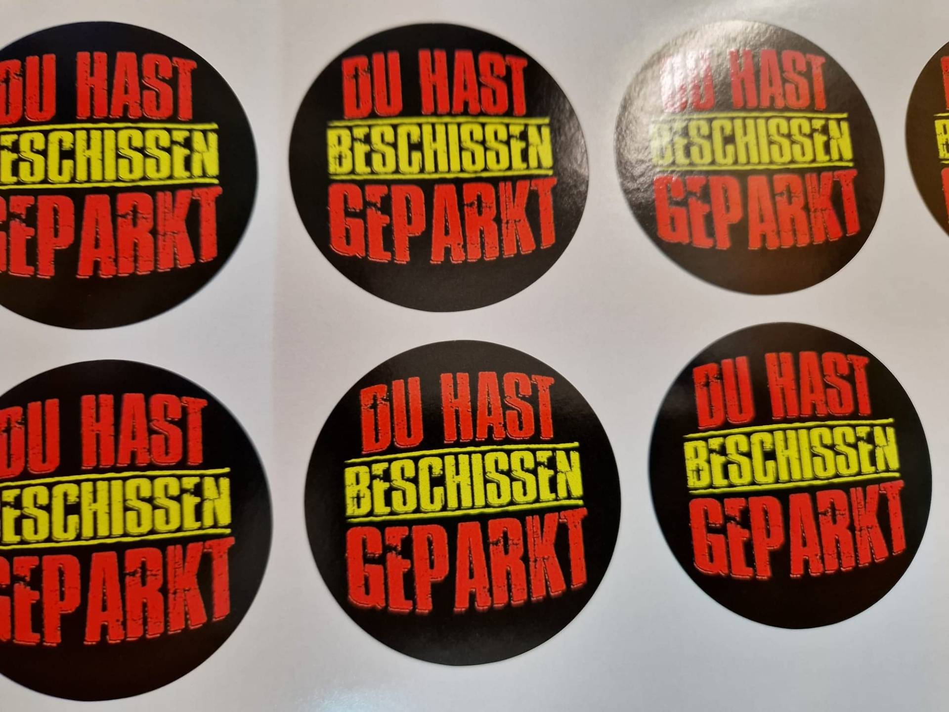 25er Set Du hast Scheisse geparkt beschissen geparkt Aufkleber Sticker Fun von stickerpoint24