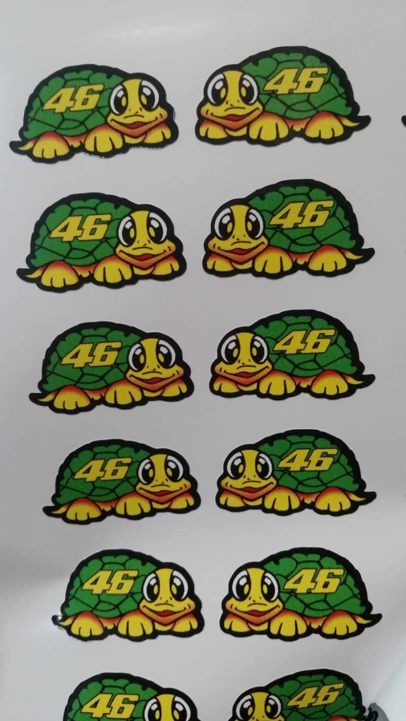 6er Set Schildkröten Rossi 46 The Doctor Aufkleber Sticker Motogp Motorrad Valentino Rossi von stickerpoint24