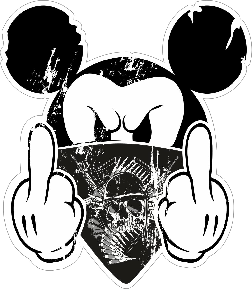 Lustiger Aufkleber Autoaufkleber Bad Mickey Mouse Minni Maus Funny Sticker Auto Motorrad Fenster Digitaldruck Dirty Fun Aufkleber Sticker Anti Greta i Hate You von stickerpoint24
