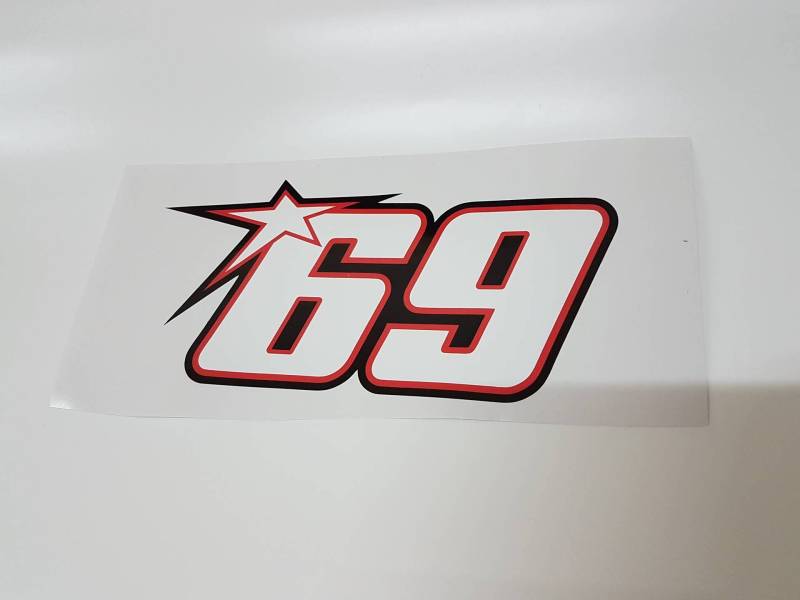 Startnummer Number #69 Nicky Hayden 69 Kentucky Kid Motogp Weltmeister Aufkleber Sticker Decal Logo Auto Bike Car Helm von stickerpoint24
