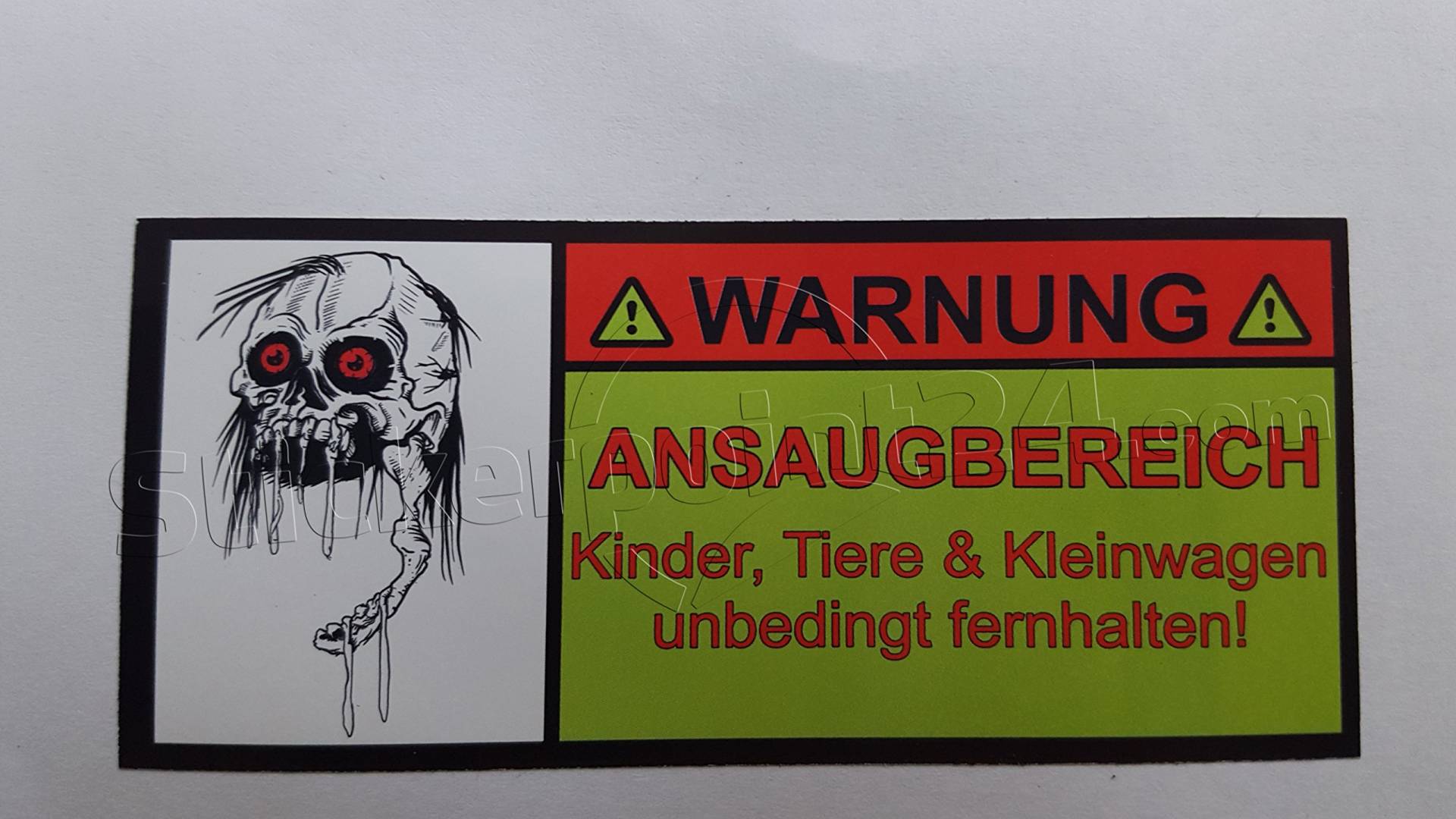 WARNUNG Ansaugbereich Sticker Totenkopf Aufkleber Turbo Fun Decal Skull Dub von stickerpoint24