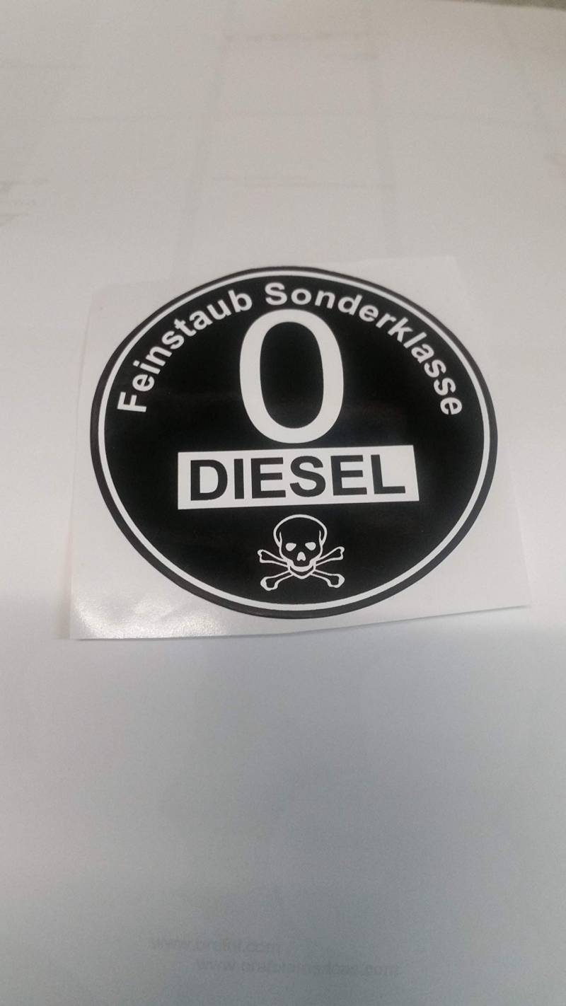 stickerpoint24 Euro 0 Plakette Aufkleber Feinstaub Sonderklasse Diesel Umweltplakette von stickerpoint24