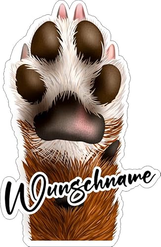 stickerpoint24 Hund an Bord Hundepfote mit Wunschname von Jlwiy