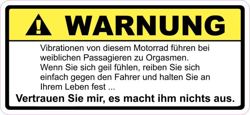 stickerpoint24 Warning Warnung Vibration Motorrad -Dub Tuning Aufkleber OEM STICKERBOMB Kult Bike Biker (Variante 6) von stickerpoint24