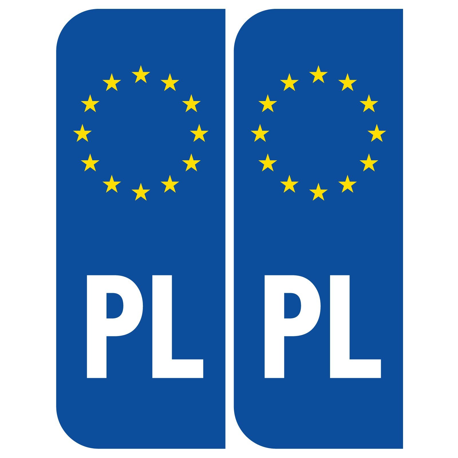 Aufkleber aus Vinyl für europäische Blechschild, Motiv: PL (Polen) von stika.co