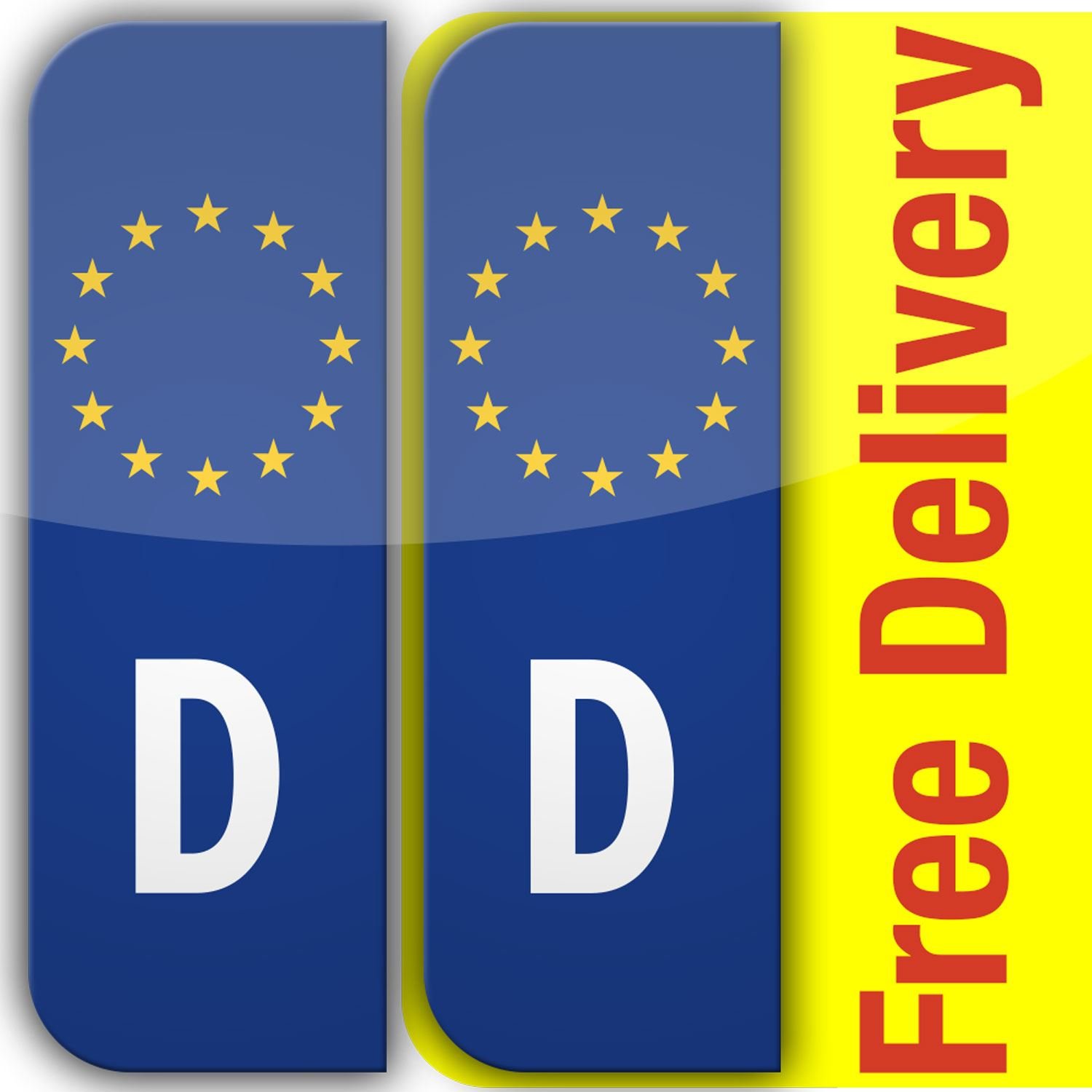 stika.co Nummernschild-Sticker, selbsthaftend, Vinyl, Motiv Euro D Deutschland, 2 Stück stika.co Nummernschild-Sticker, selbsthaftend, Vinyl, Motiv Euro D Deutschland, 2 Stück von stika.co
