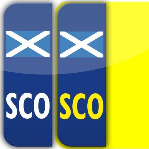 stika.co Schottland SCO Aufkleber für Nummernschild, Selbstklebend, Vinyl-Sticker, Motiv schottische Flagge, 2 Stück stika.co Schottland SCO Aufkleber für Nummernschild, Selbstklebend, Vinyl-Sticker, Motiv schottische Flagge, 2 Stück von stika.co