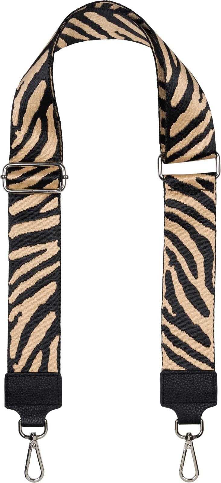 styleBREAKER Breiter Taschen Schulterriemen verstellbar mit Zebra Muster, Wechsel Taschengurt, Handyband, Handykette 02013033, Farbe:Hellbraun-Schwarz von styleBREAKER