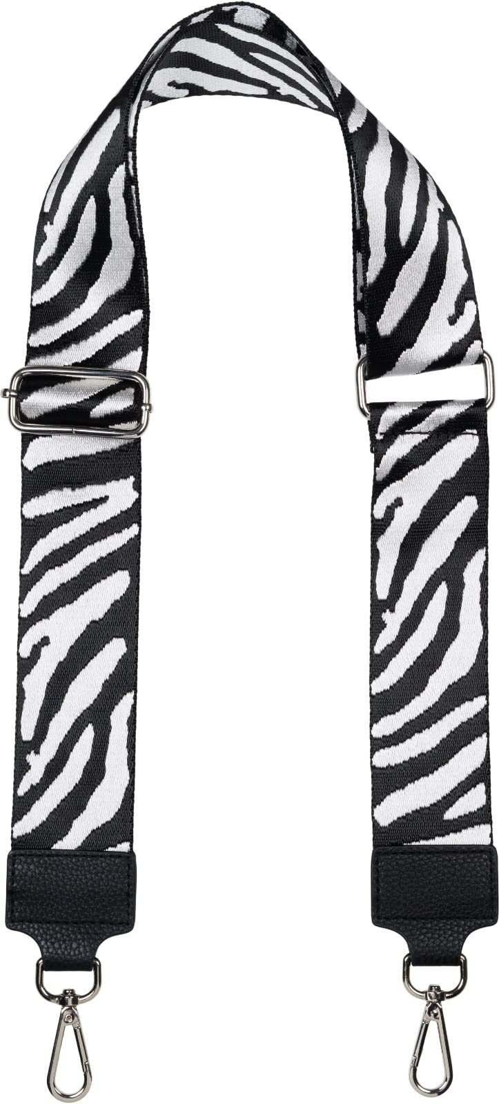 styleBREAKER Breiter Taschen Schulterriemen verstellbar mit Zebra Muster, Wechsel Taschengurt, Handyband, Handykette 02013033, Farbe:Weiß-Schwarz von styleBREAKER