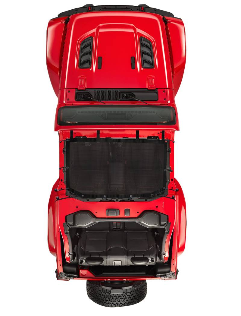 Sukemichi Sonnenschutz-Bikinioberteil für Jeep Wrangler JL Sahara Rubicon 2018–2023, 2-Türer, 4-Türer, strapazierfähiges Polyester-Netz-Oberteil, Sonnenschutz, Bimini-Oberteil (schwarz, 2-Türer, 4 von sukemichi