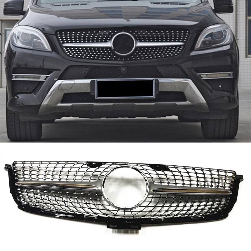 sukwa Sport Stil Auto Kühlergrill, für Mercedes Benz W166 ML-Class ML300 ML320 ML350 ML400 2012-2015 Front Kühlergrille zubehör, Passgenau und Wackelt Nicht Einfach Montage von sukwa