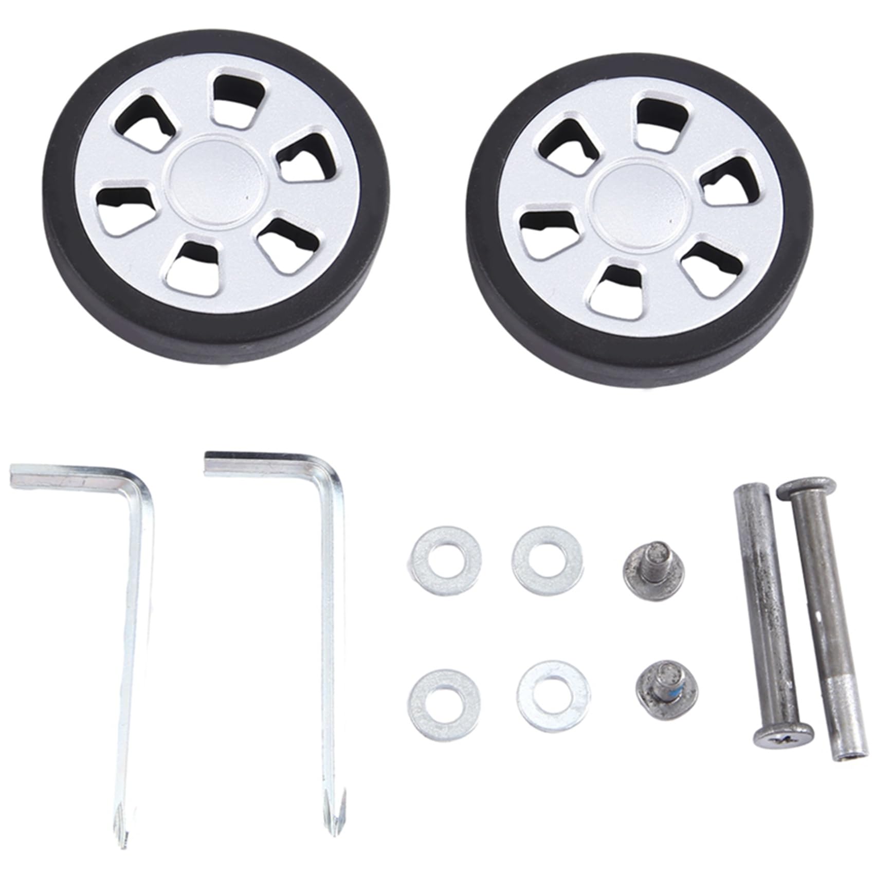 60 mm, 2er-Set, Ersatzräder für Gepäck, Koffer, PU-Lenkrollen, Lager, Reparaturset von sunree