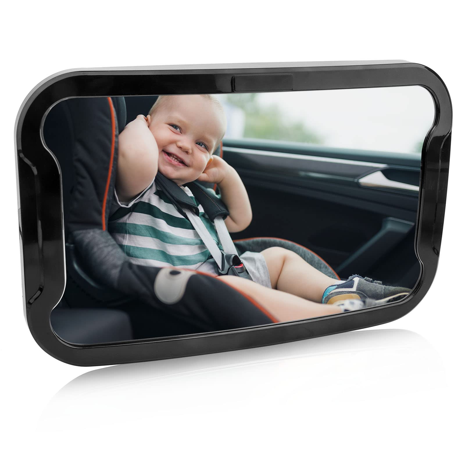 Rücksitzspiegel fürs Baby,360° Baby Autospiegel,Schwenkbar Auto-Rücksitzspiegel baby,Spiegel Auto Baby aus bruchsicherem Material, Bruchsicherer Auto-Baby rückspiegel,Verstellbare elastische Riemen von talifoca