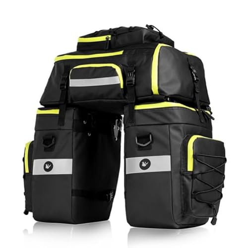 tamthy 3-in-1 Fahrradtasche Multifunktional Wasserdicht Fahrradtaschen für Gepäckträger Hohe Kapazität Fahrrad Taschen Hinten Gepäckträger, Rucksack und Umhängetasche mit Regenschutz von tamthy