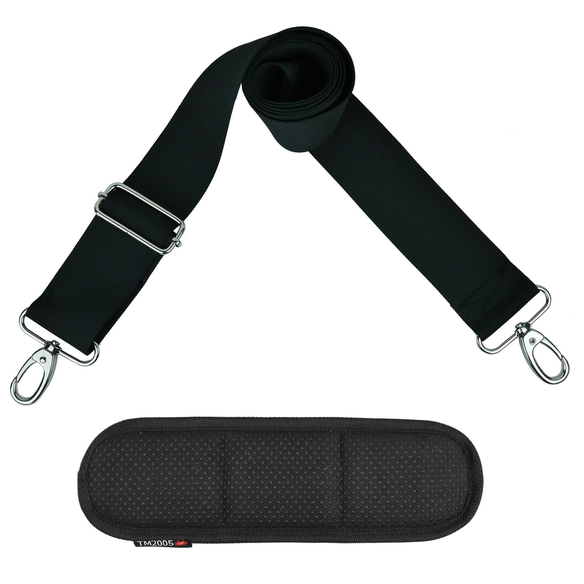 Taschengurt zum Wechseln, Schultergurt für Taschen breit, mit Karabiner aus Metall und dickem Anti-Rutsch Polster, Schwarz 5 cm, bis zu 156 cm lang von taschenmann2005 Taschengurt zum Wechseln, Schultergurt für Taschen breit, mit Karabiner aus Metall und dickem Anti-Rutsch Polster, Schwarz 5 cm, bis zu 156 cm lang von taschenmann2005 von taschenmann2005