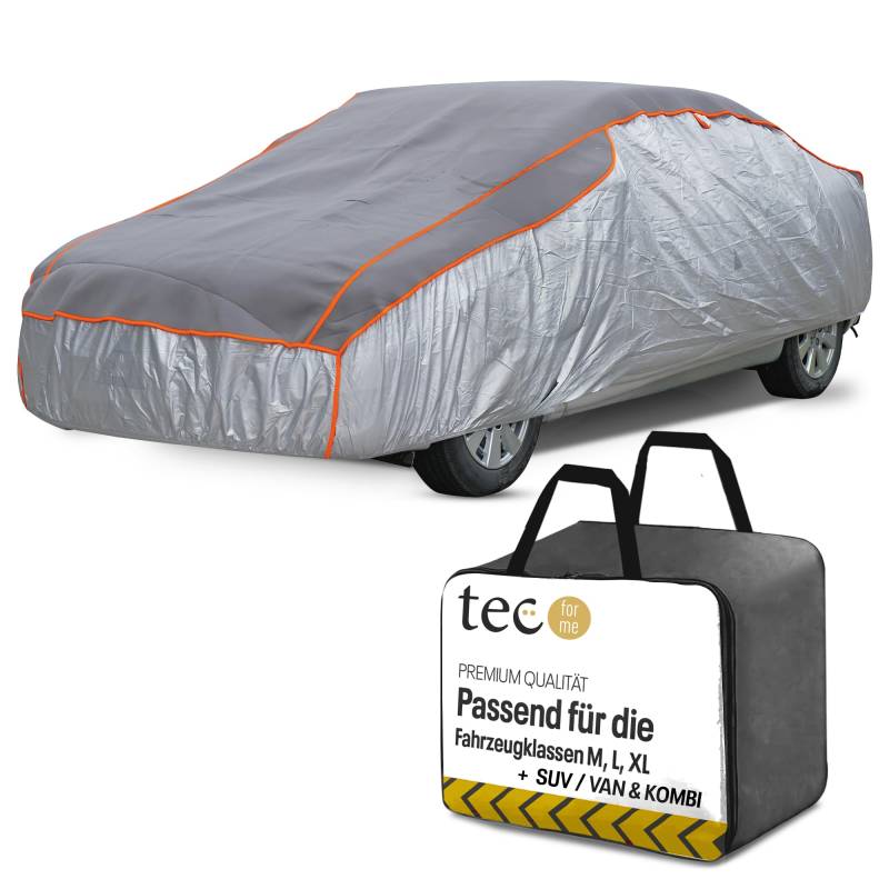 Tec for me Hagelschutz Abdeckplane Auto – Premium Hybrid Abdeckung, Auto Hagelschutzplane mit 4 mm Schaumstoff, wasserabweisend, atmungsaktiv, schützt vor Hagelschäden und Beulen, L von tec for me