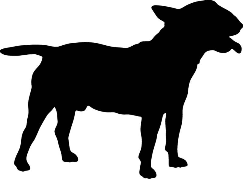 teddyfamily Miniatur Bullterrier - Hundeaufkleber - Farbe und Umrandung oder Text wählbar - Dog Sticker von teddyfamily