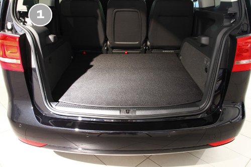teileplus24 2603 2-teilige Auto Kofferraummatte für VW Sharan 2 Seat Alhambra 2 7N 2010- mit Ladekantenschutz von teileplus24