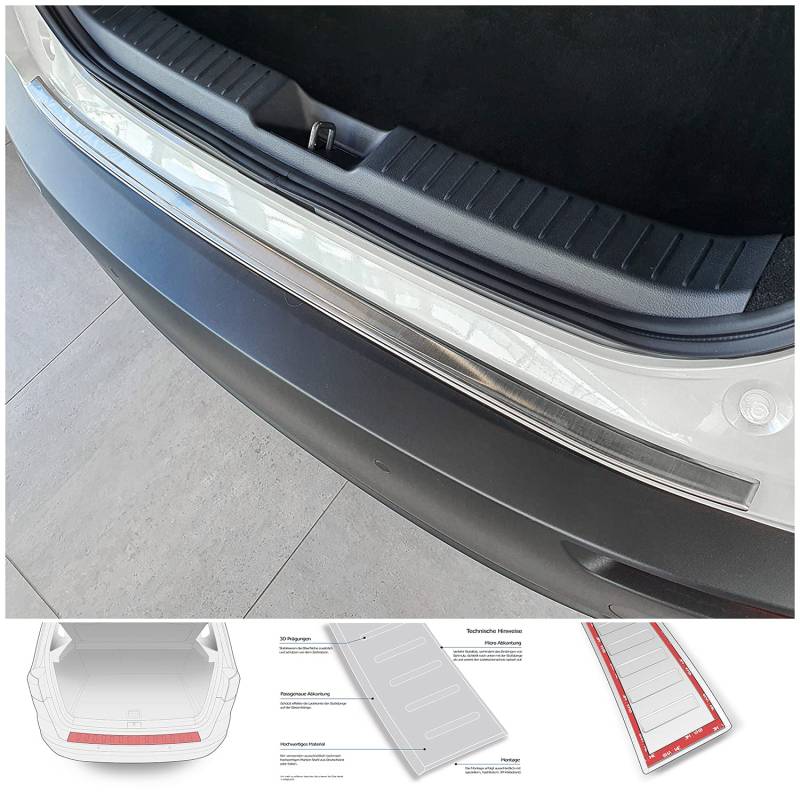 teileplus24 AL143 Ladekantenschutz Aluminium kompatibel mit Mazda CX-30 DM 2019-, Farbe:Silber von teileplus24