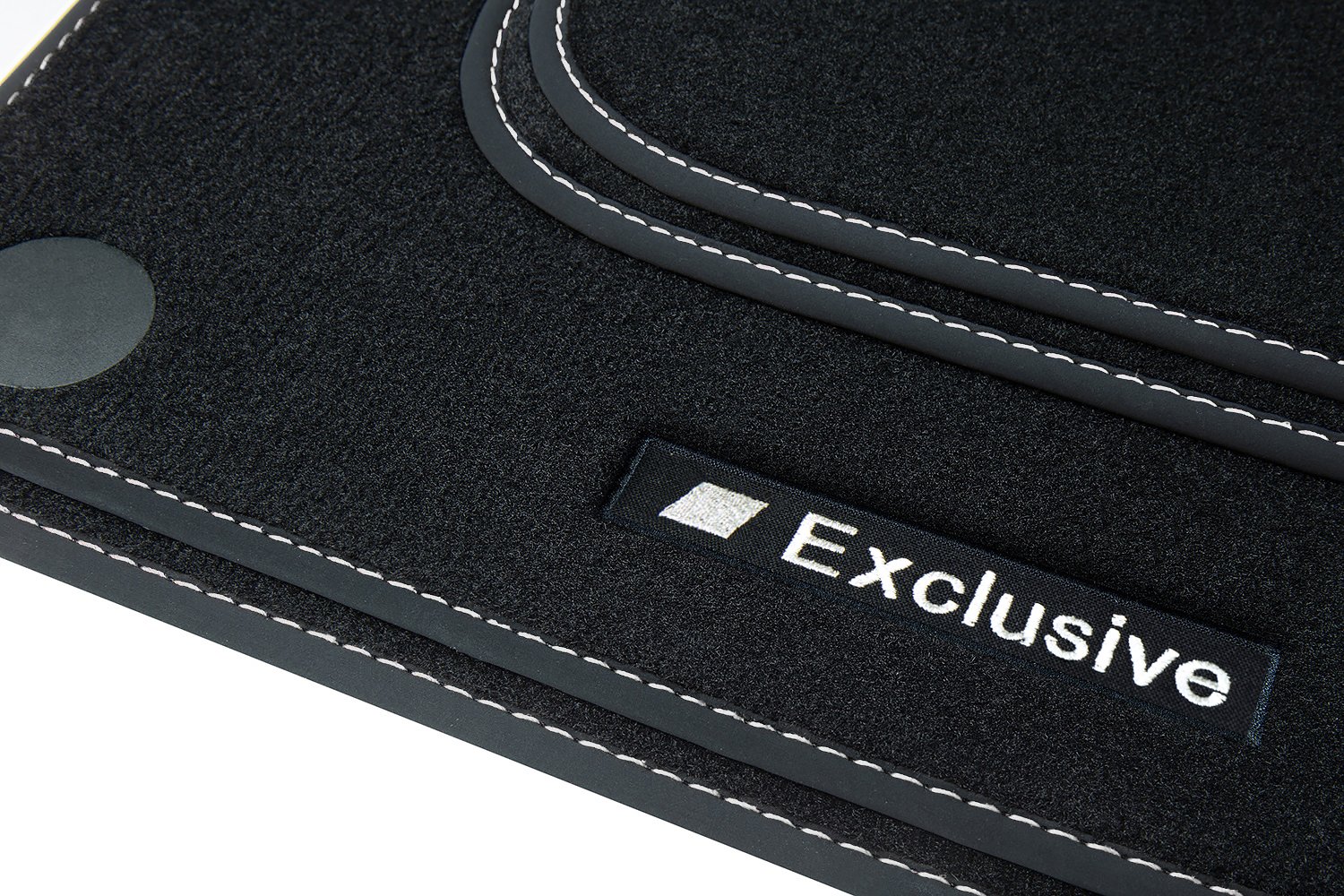 teileplus24 BAX-060 Exclusive Sport Fußmatten kompatibel mit Mercedes GLK X204 2008-2015, Naht:Silber von teileplus24