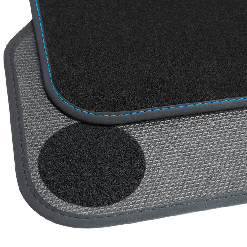teileplus24 BGF570 Ganzjahres-Fußmatten kompatibel mit BMW 2er Active Tourer F45 2014-2021 Wasserdicht, Naht:Blau von teileplus24