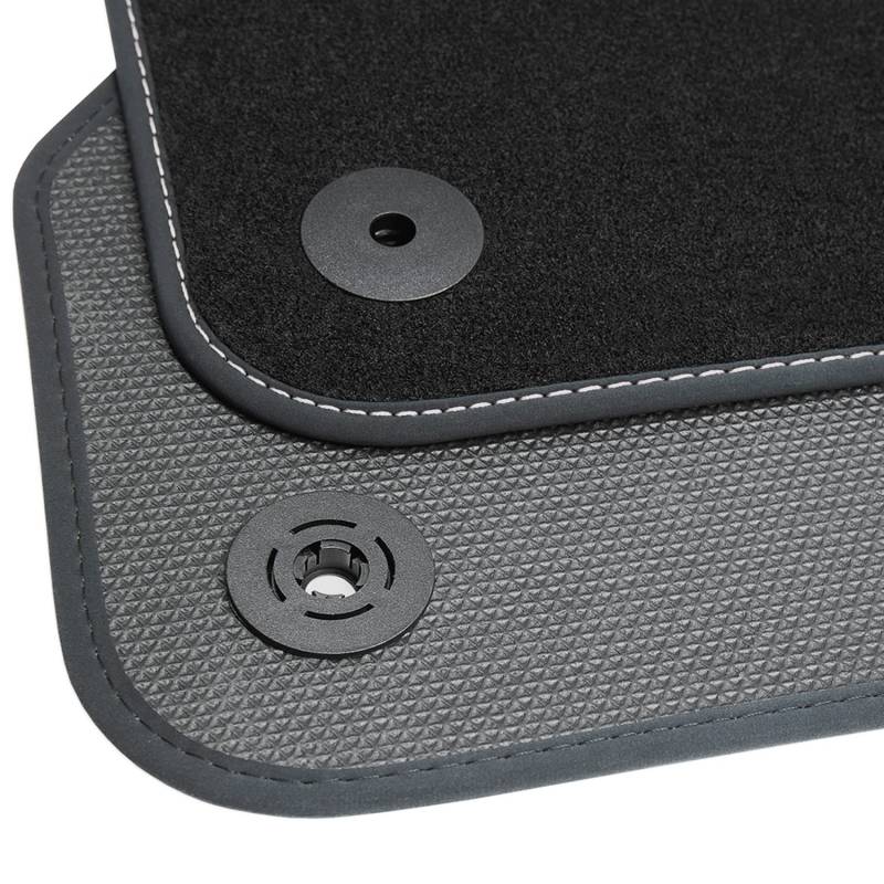 teileplus24 BGF674 Ganzjahres-Fußmatten kompatibel mit Mazda MX-30 2020- Wasserdicht, Naht:Silber von teileplus24