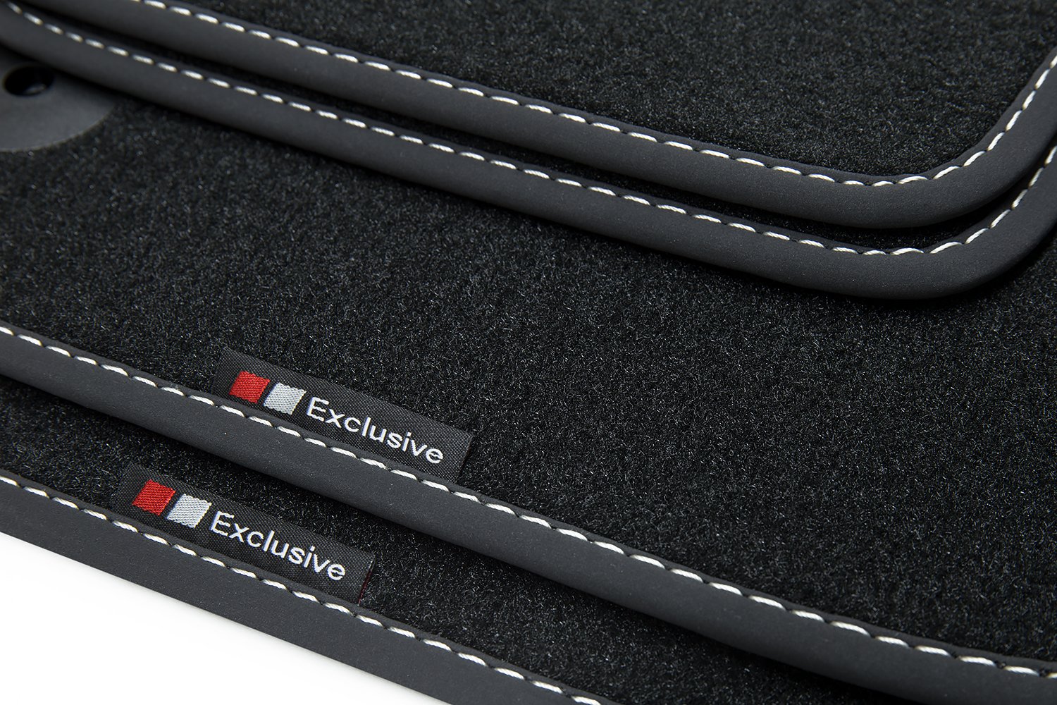 teileplus24 EF153 Fußmatten Gummimatten Exclusive-line Design kompatibel mit Nissan Qashqai 3 J12 2021-, Naht:Silber von teileplus24