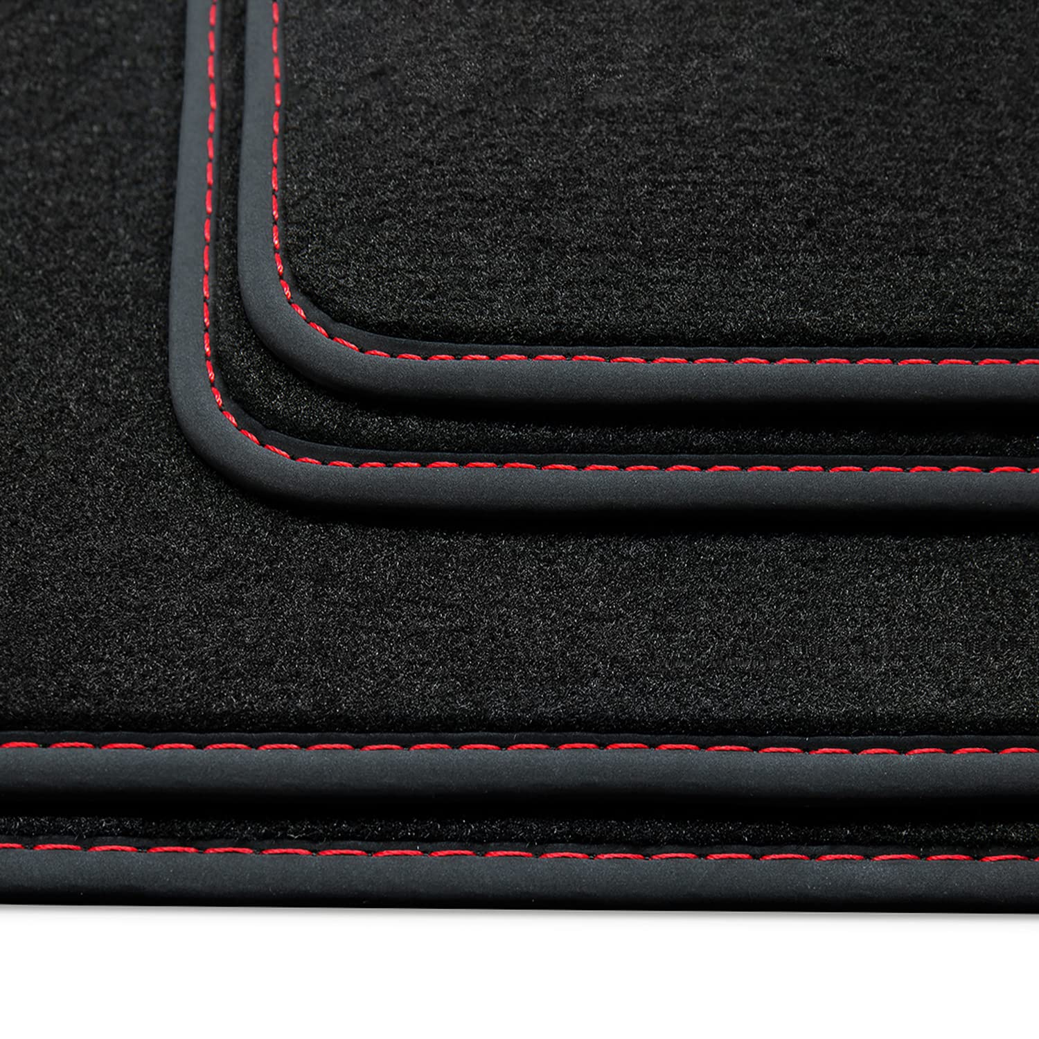teileplus24 HQ-109 Fußmatten kompatibel mit Seat Ateca 5FP Cupra Ateca Deluxe Velours, Naht:Rot von teileplus24