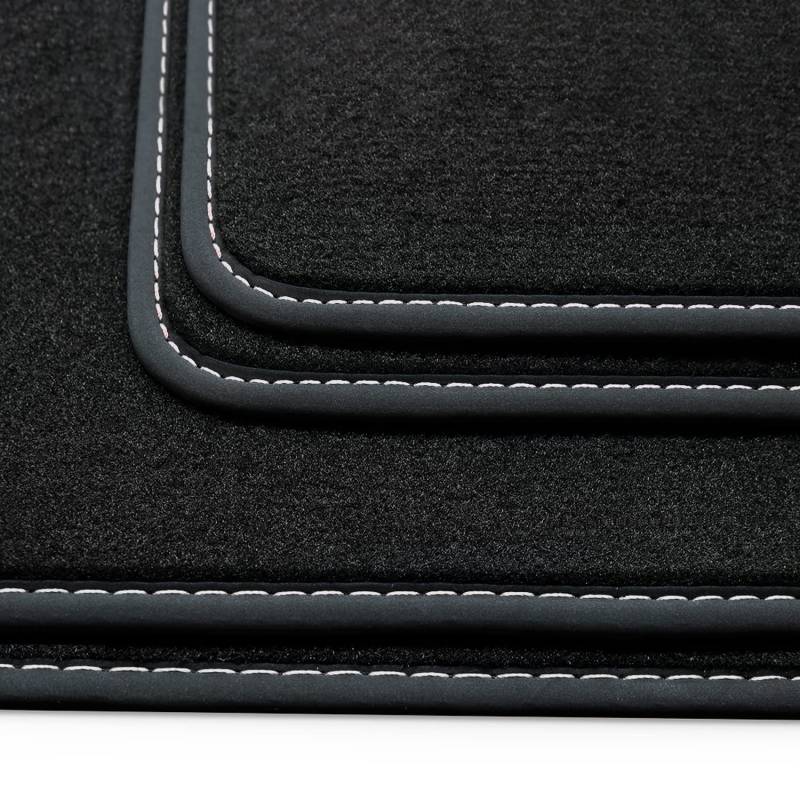 teileplus24 HQ-161 Fußmatten kompatibel mit VW Golf 5 6 Scirocco 3 2003-2017 Deluxe Velours, Naht:Silber von teileplus24