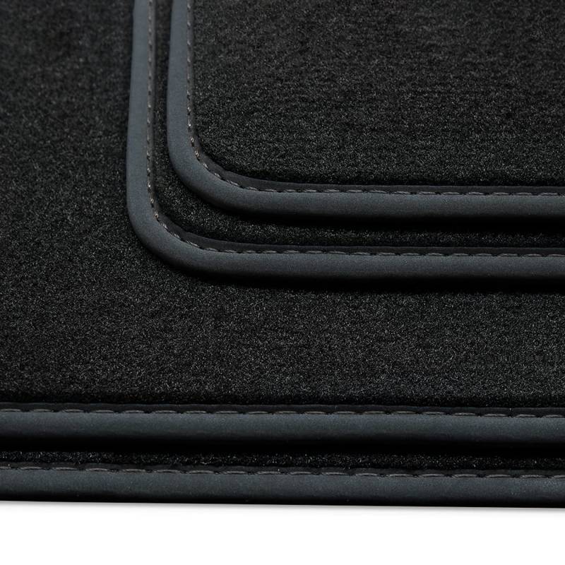 teileplus24 HQ-289 Fußmatten kompatibel mit Hyundai Kona 2. Generation SX2 7/2023- Deluxe Velours, Naht:Schwarz von teileplus24