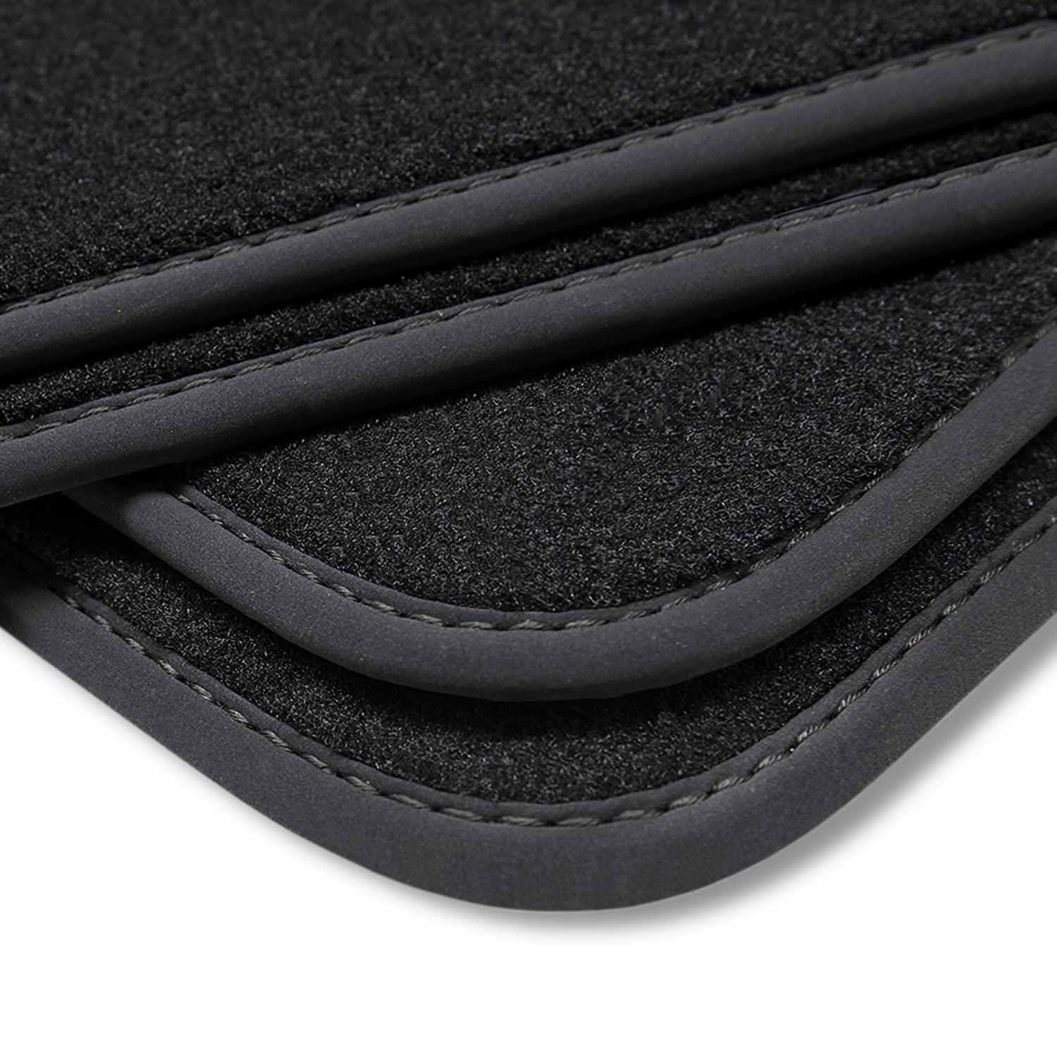 teileplus24 V419 Velours Fußmatten kompatibel mit Hyundai Tucson 2 TL 2015-2020 Trittschutz Fahrermatte, Naht:Schwarz von teileplus24