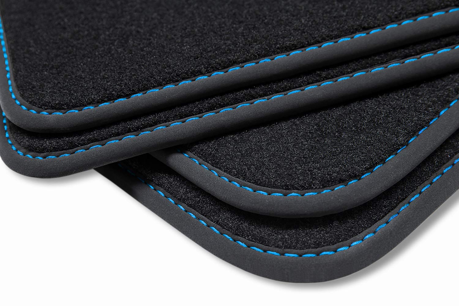 teileplus24 V455 Velours Fußmatten kompatibel mit Ford Galaxy 3 2015-2019 Trittschutz Fahrermatte, Naht:Blau von teileplus24