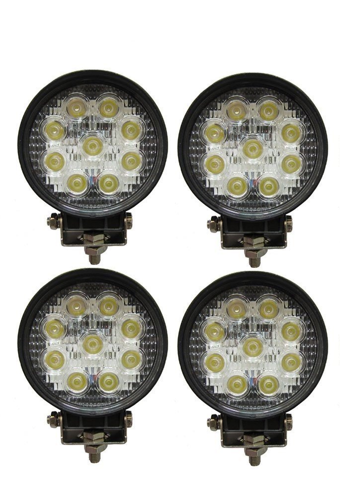 LED-Arbeitsscheinwerfer, 27 W, ca. 10 cm (4,3 Zoll), 2565 lm, für Pkw, Lkw, Boote, Traktoren, Geländewagen, Nutzfahrzeuge, SUV, ATV, UTE, DC 12V 24V 4 pezzo von tempo di saldi