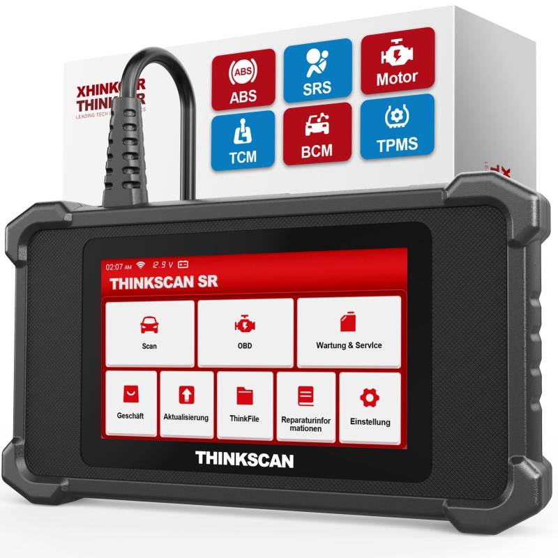 OBD2 Diagnosegerät, THINKCAR SR6 Diagnosegerät Auto Mit 5 Servicefunktionen (Oil+ EPB+SAS+TBA+TPMS) & 6 Systemdiagnosen(ABS+SRS+ECM+TCM+BCM+TPMS), KFZ Auslesegerät Kostenloses Aktualisierungen Rot von thinkcar