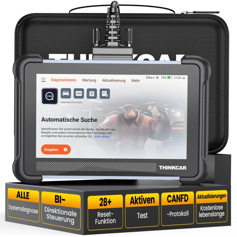 OBD2 Diagnosegerät, ThinkScan 672 Diagnosegerät Auto Mit 28 Reset-Funktion + Volle Systemdiagnose, Auto Diagnosegerät Für Aktives Testen/BI-Direktionale Steuerung, CANFD-Protokoll-Kostenlose Updates von thinkcar