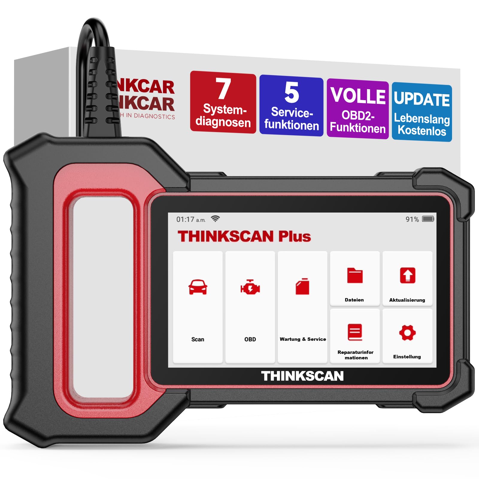 thinkcar Diagnosegerät Auto, OBD2 Diagnosegerät Mit Systemdiagnosen+ Reset-Funktion thinkcar Diagnosegerät Auto, OBD2 Diagnosegerät Mit Systemdiagnosen+ Reset-Funktion von thinkcar