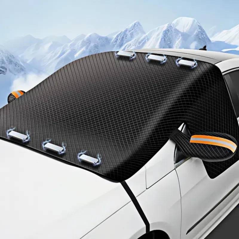 Frontscheibenabdeckung Auto für Mercedes-Benz EQS V297 2021 2022 2023, Eisschutzfolie Magnetische Windschutzscheibe Abdeckung Die Gegen Schnee EIS Frost UV,Orange von tianshao