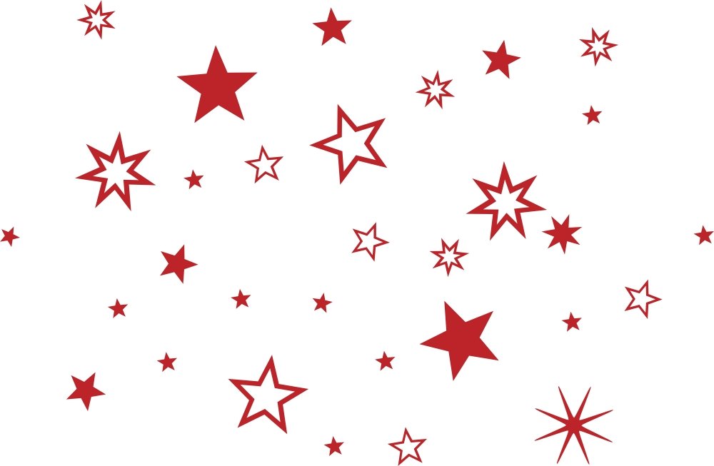 30 Stück Sterne Farbe Rot Aufkleber, Mix-Set, Fensterdekoration zu Weihnachten Fensterbild/Fensteraufkleber, Wandtattoo Deko Sticker, Autoaufkleber 70001 Weihnachtsdekoration von timalo