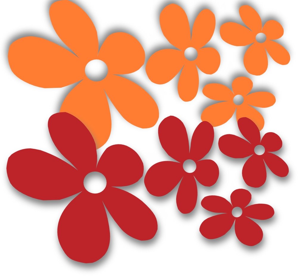 Waschstrassenfest Autoaufkleber Blumen - Mixed Flower 3 orange, rot - oder Wandtattoo selbstklebende Aufkleber fürs Auto, Blumensticker Wandsticker Out- & Indoor, Wandbild & Fensterbild wählen Sie aus 32 Farben! von timalo