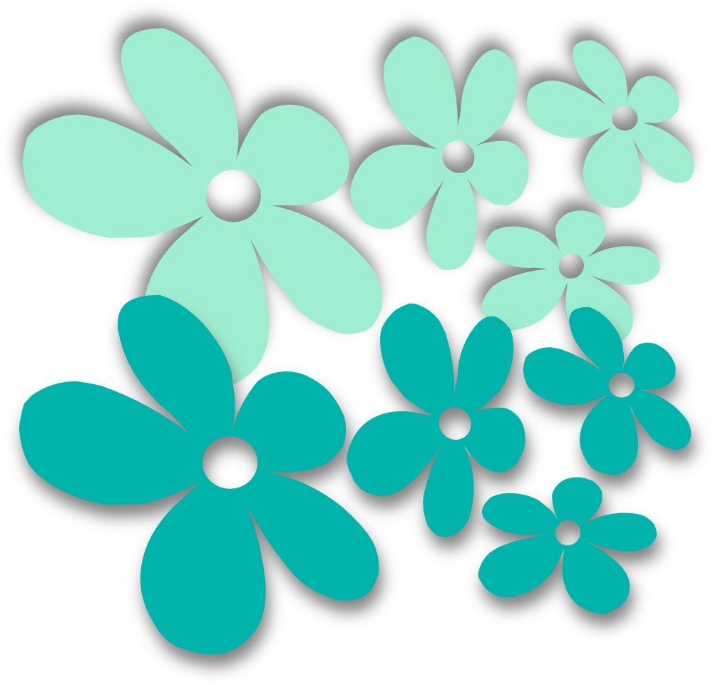 Waschstrassenfest Autoaufkleber Blumen - Mixed Flower 3 türkis, mint - oder Wandtattoo selbstklebende Aufkleber fürs Auto, Blumensticker Wandsticker Out- & Indoor, Wandbild & Fensterbild wählen Sie aus 32 Farben! von timalo